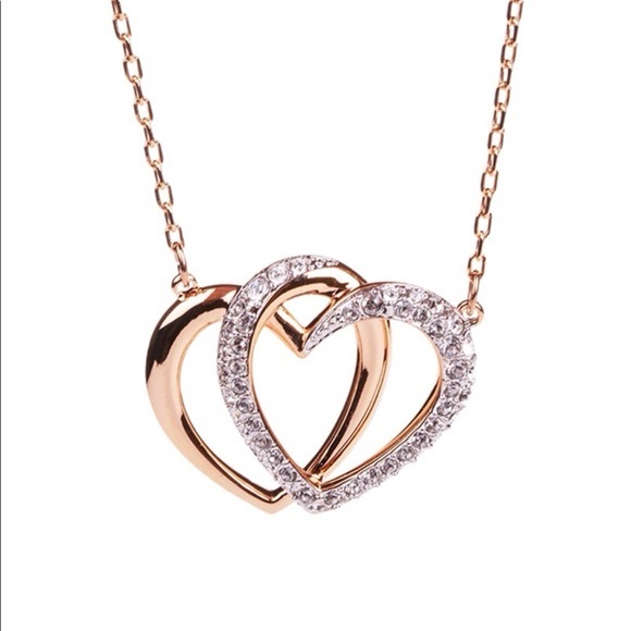 Swarovski Rose Gold and Silver Heart Necklace - Picture 3 of 3